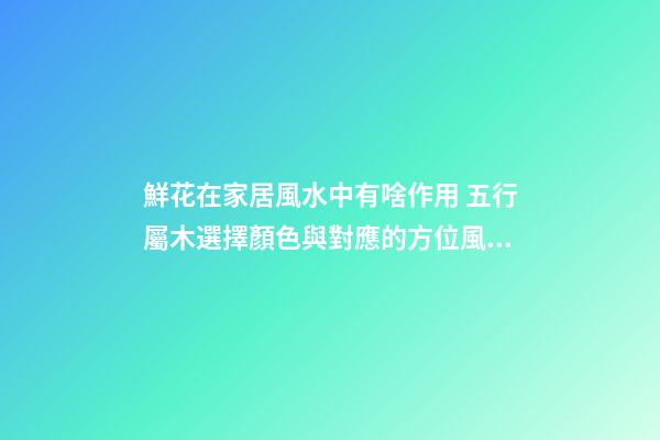 鮮花在家居風水中有啥作用 五行屬木選擇顏色與對應的方位風水有
